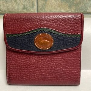 Dooney & Bourke Teton ROUGE, Navy, Green Wallet Made in USA 🇺🇸HTF Color Combo